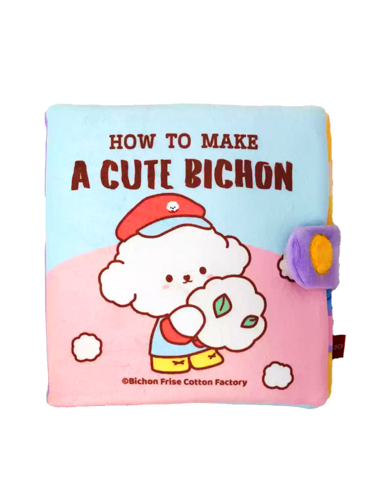 How to Make a Cute Bichon dog snuffle book with plush fabric and crinkle paper