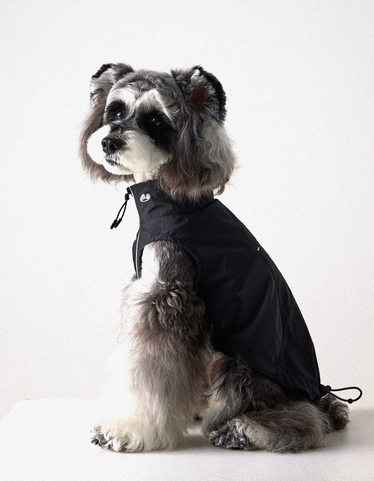 Close-up of mesh fabric showing ventilation and quick-dry structure of dog vest