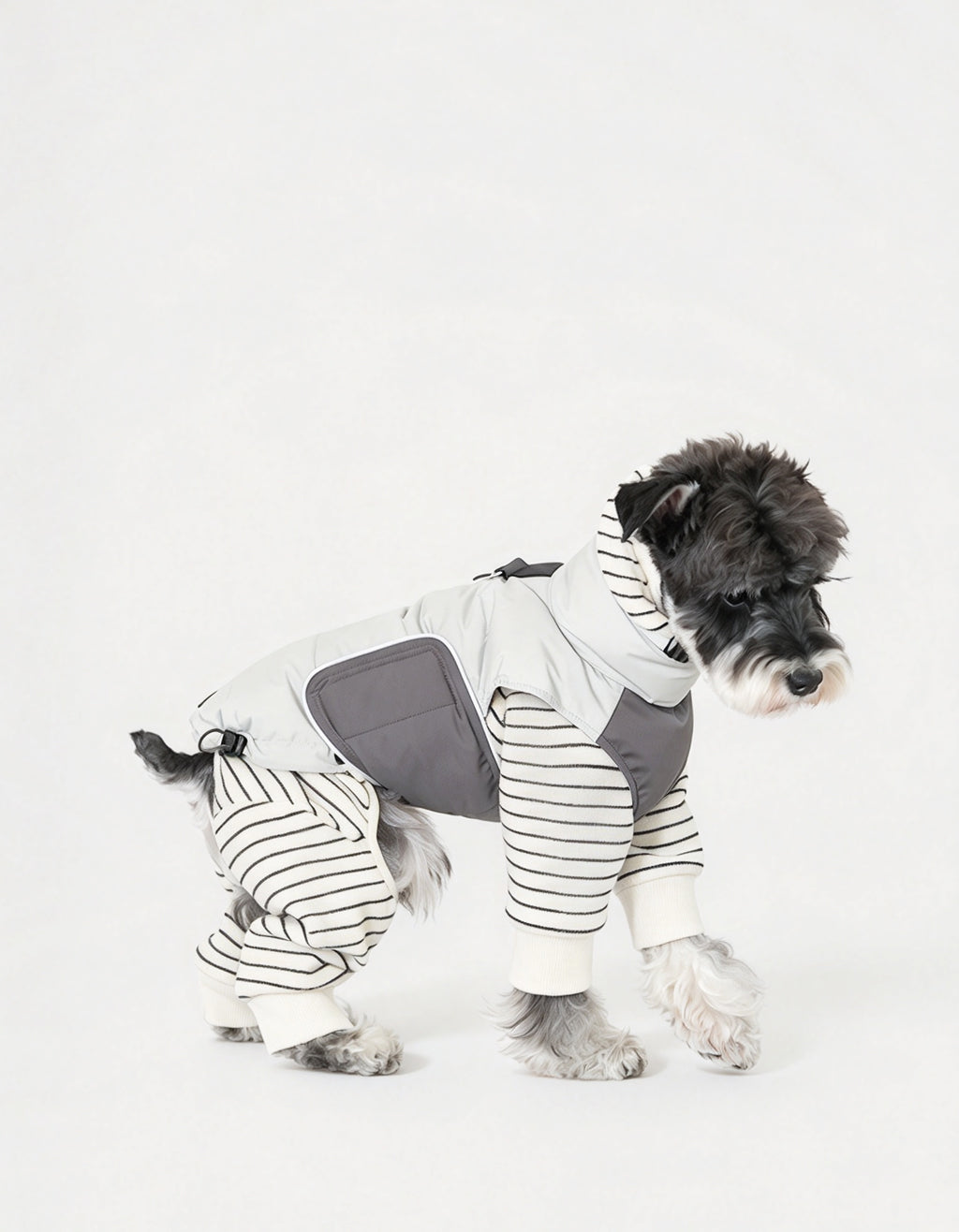 Lightweight, windproof, and easy to put on. This CHISUPET winter dog vest uses ~80% white duck down insulation for comfortable cold-weather walks.