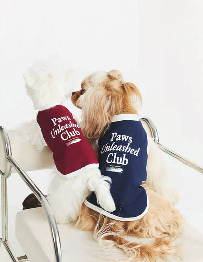 Dog wearing CHISU CoolBreeze cooling vest in burgundy red with breathable lightweight construction.