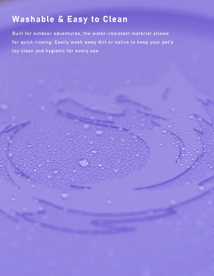 Detailed view of thickened bite zone on dog frisbee for tooth protection and durability
