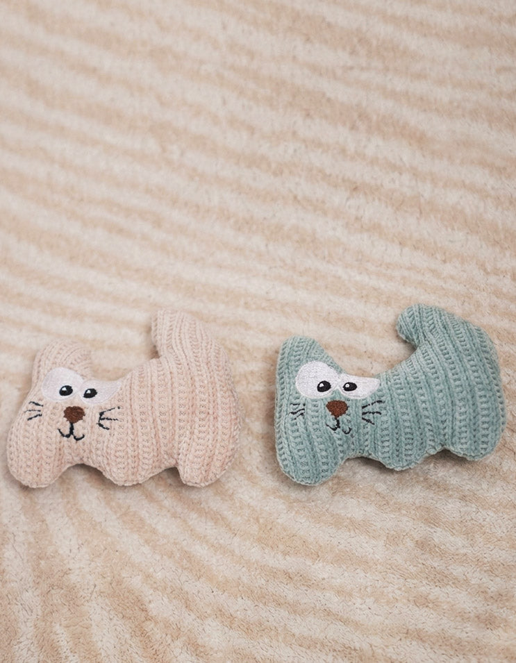 cat shaped chenille plush toy, soft stuffed kitten toy with pp cotton filling