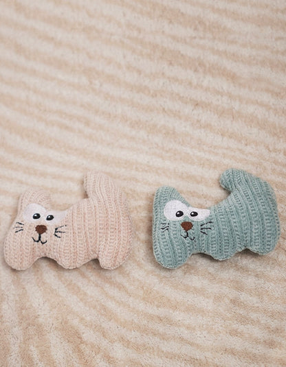 cat shaped chenille plush toy, soft stuffed kitten toy with pp cotton filling