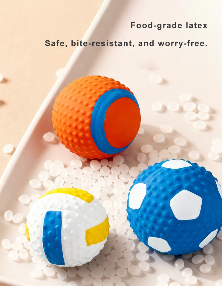 Eco-friendly latex dog toy ball, safe chew material for pets