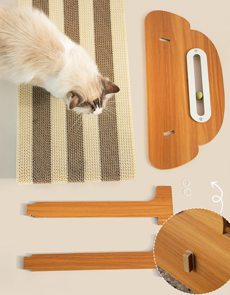Close-up of durable high-density corrugated cardboard made from recycled plant pulp for long-lasting scratching
