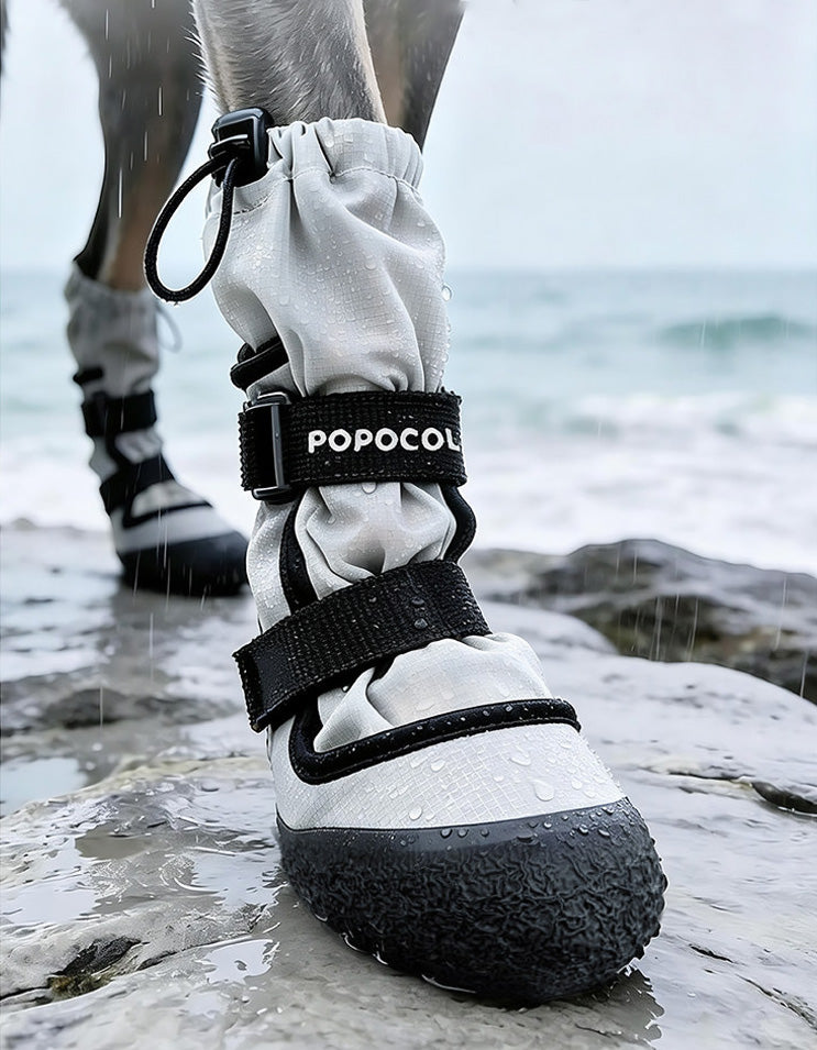 Honeycomb waterproof membrane inside dog rain boots provides an extra barrier against moisture