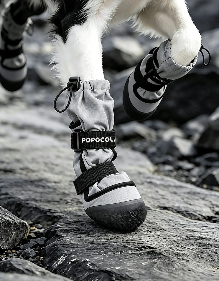 POPOCOLA AquaGuard lightweight waterproof dog rain boots for rainy walks, muddy trails, and outdoor adventures