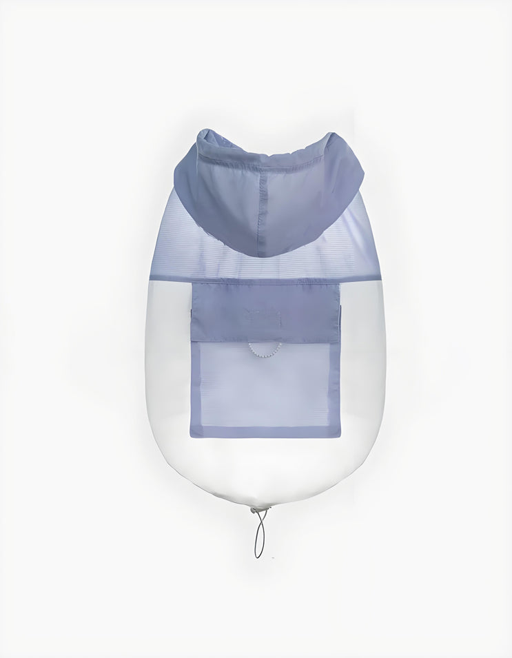 Purple white cooling dog vest with hood, ultra-light breathable fabric for summer protection