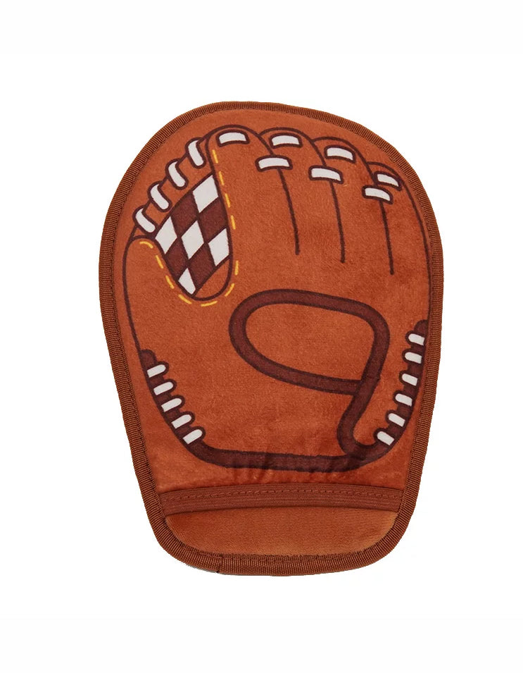 Close-up of CHISUPET pet hair remover glove featuring ultra-soft fabric, high-density sponge, and durable brushing surface