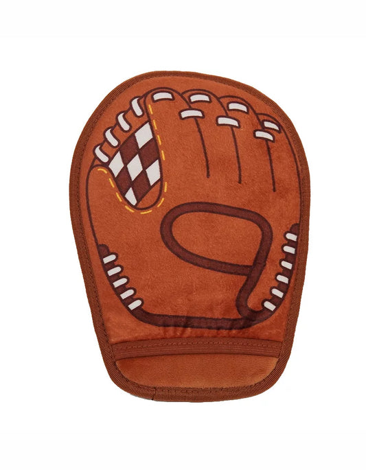 Close-up of CHISUPET pet hair remover glove featuring ultra-soft fabric, high-density sponge, and durable brushing surface