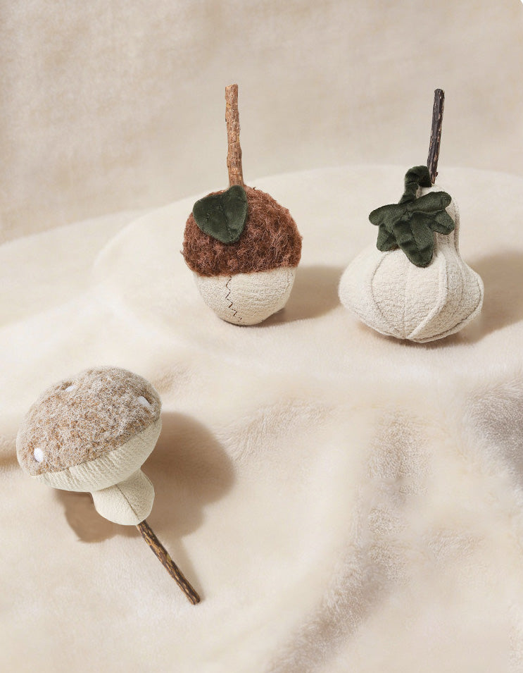 Close-up of soft velvet and baby fleece cat toy, safe stuffing and durable stitching for cats